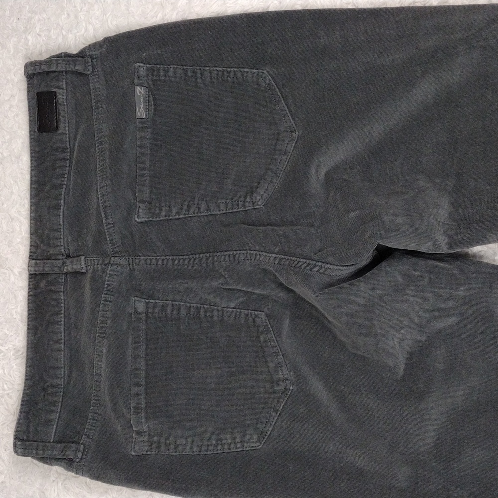 Seven7 Gray Velvet Five Pocket Zipper Front  Ultra High Rise Skinny Leg Pant - Picture 12 of 15